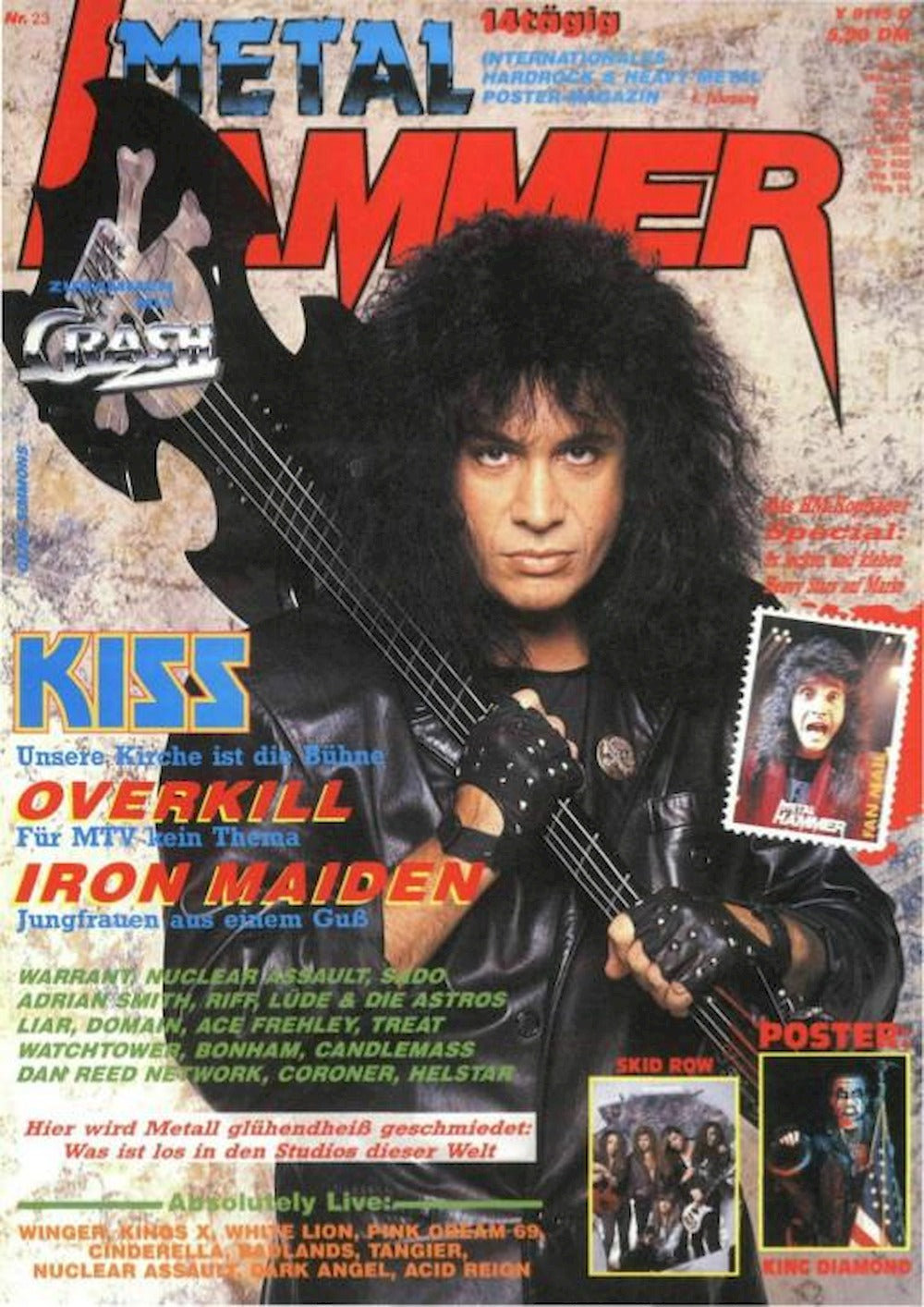 Metal Hammer Magazin Deutschland 1989-23 Kiss Overkill Iron Maiden Coroner Helstar
