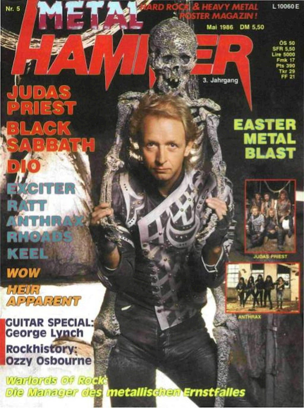 Metal Hammer Magazin Deutschland 1986-05 Judas Priest Black Sabbath Dio Exciter Ratt