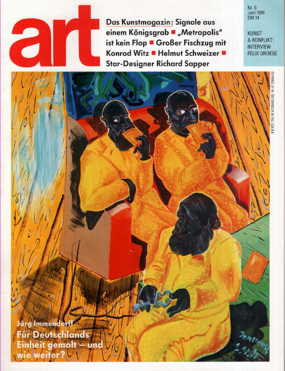 Art Magazin Deutschland 1991-06 Jörg Immendorff Konrad Witz Helmut Schweizer Richard Sapper