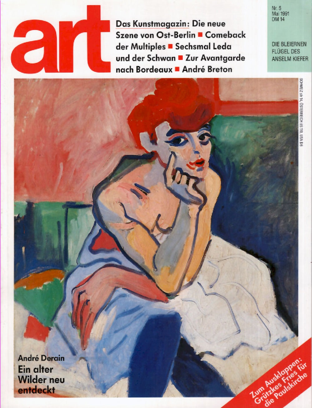 Art Magazin Deutschland 1991-05 Andre Derain Andre Breton Anselm Kiefer