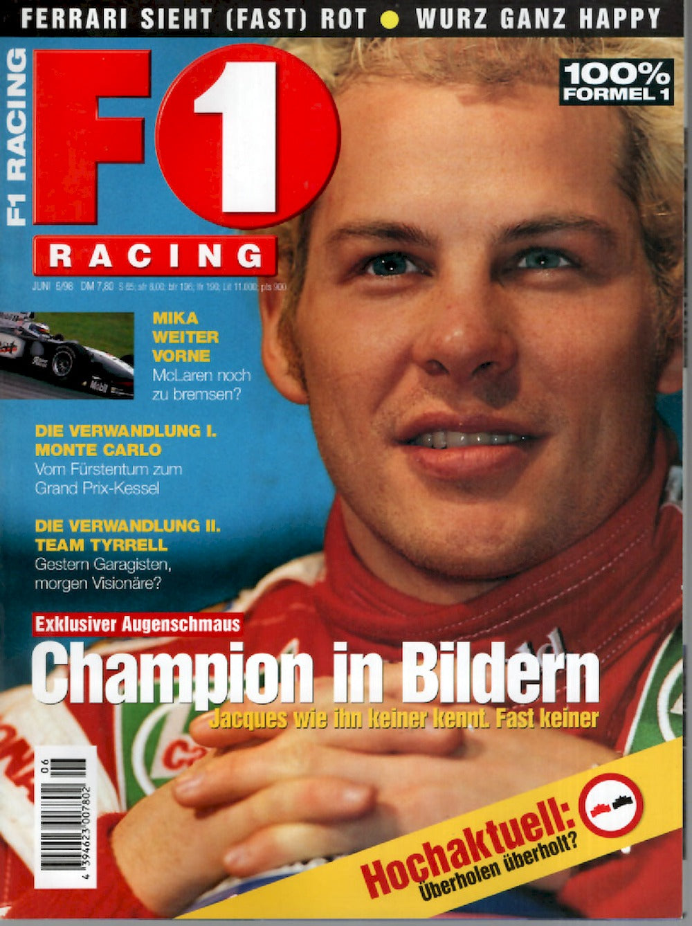 Formel 1 F1 Racing Magazin Deutschland 1998-06 Jacques Villeneuve
