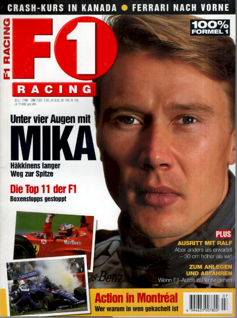 Formel 1 F1 Racing Magazin Deutschland 1998-07 Mika Häkkinen