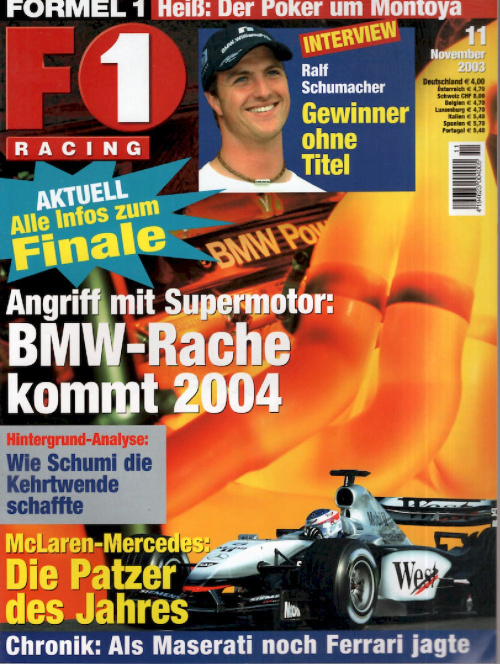 Formel 1 F1 Racing Magazin Deutschland 2003-11 Ralf Schumacher Montoya