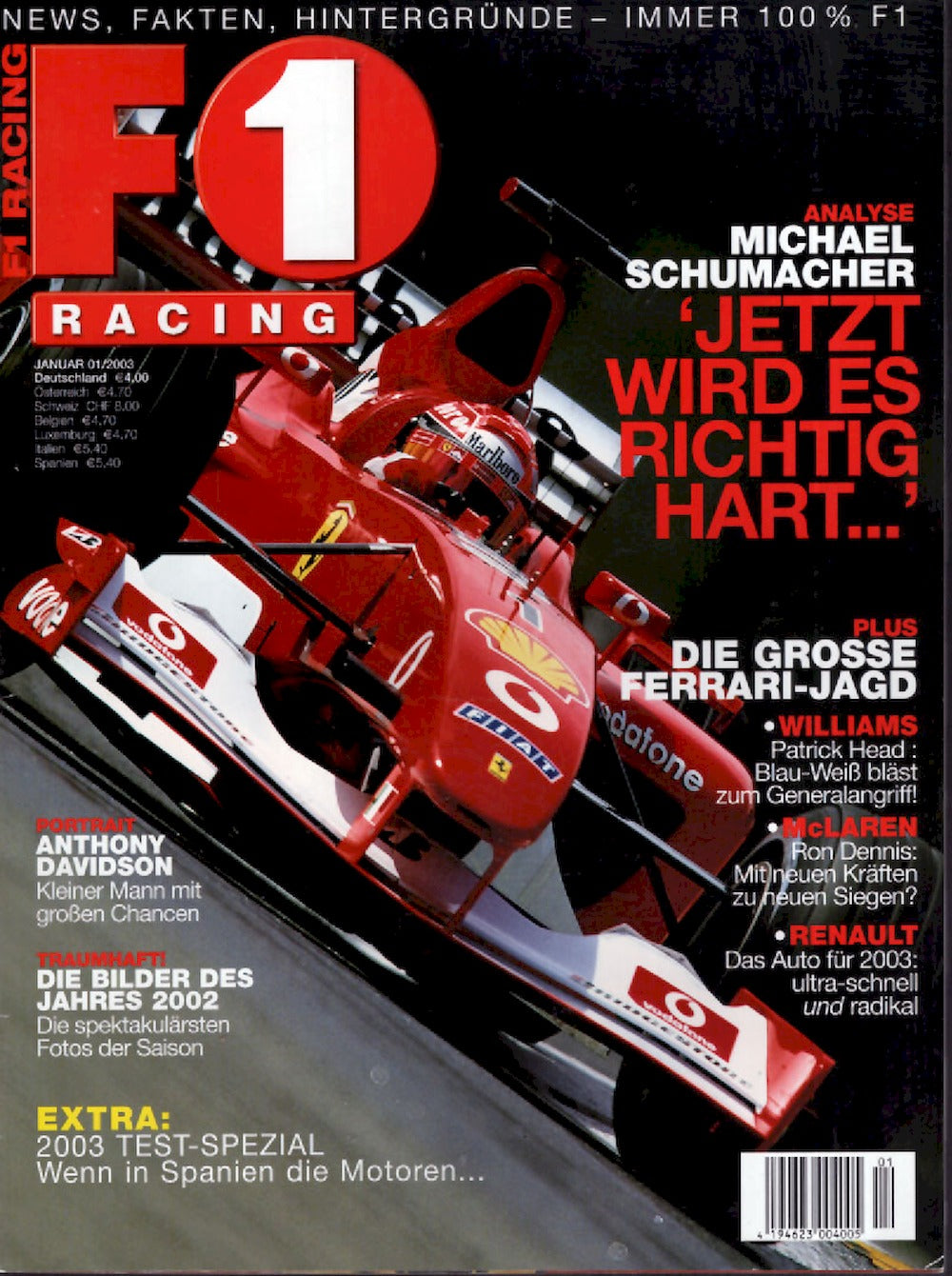 Formel 1 F1 Racing Magazin Deutschland 2003-01 Michael Schumacher Patrick Head Ron Dennis