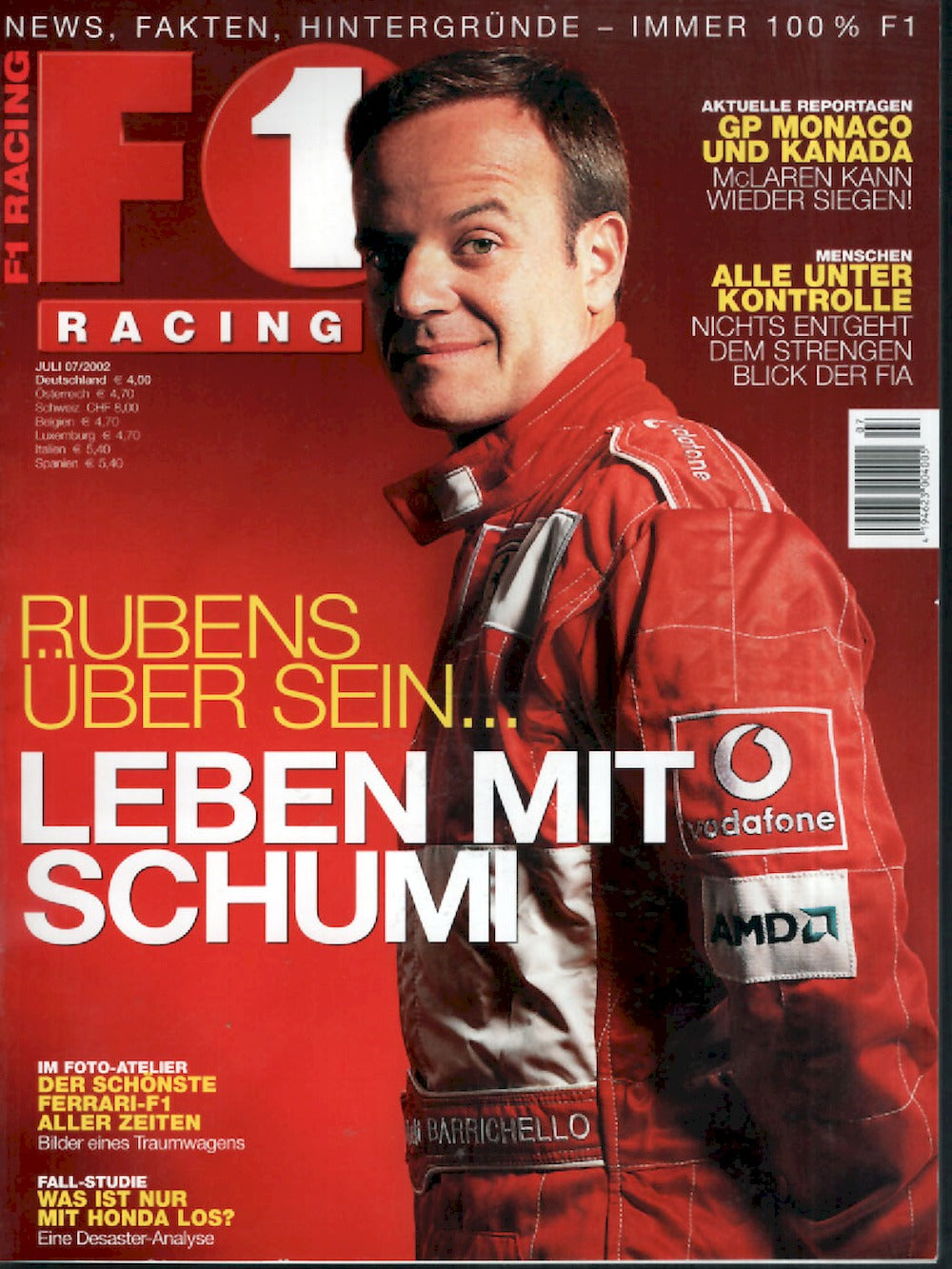Formel 1 F1 Racing Magazin Deutschland 2002-07 Rubens Barrichello