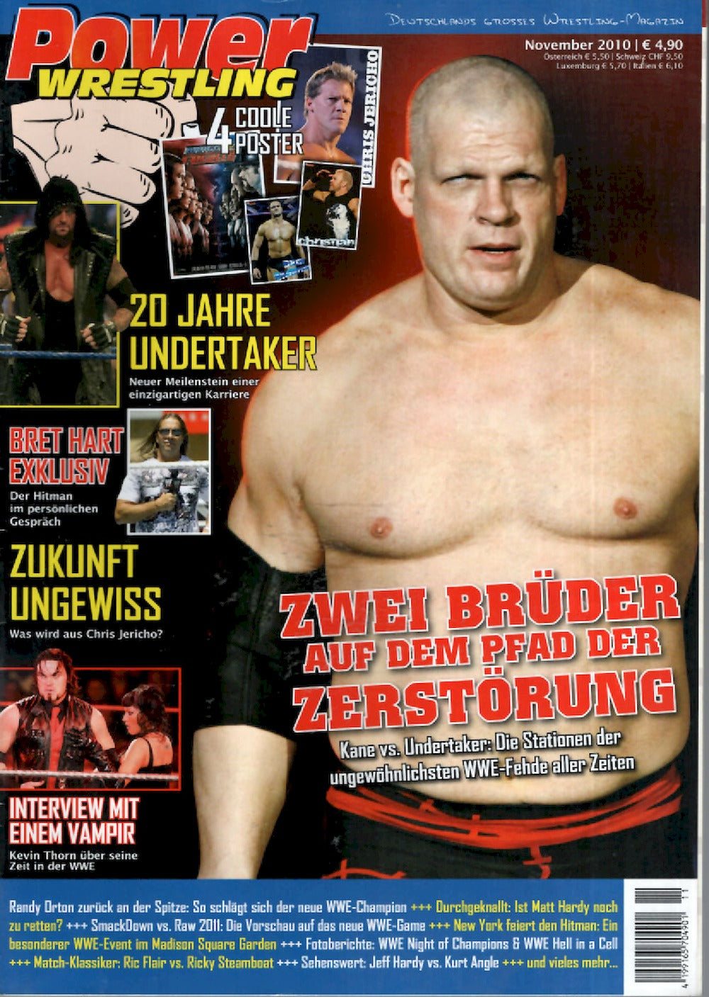 Power Wrestling Magazin Deutschland 2010-11 Kevin Thorn Kane Undertaker Bret Hart