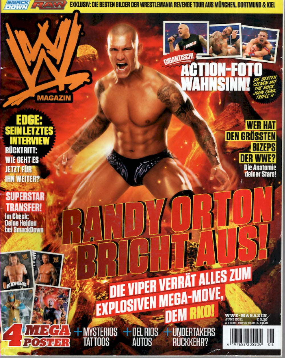 WWE Wrestling Magazin Deutschland 2011-06 Randy Orton Edge Mysterios Del Rio Undertaker