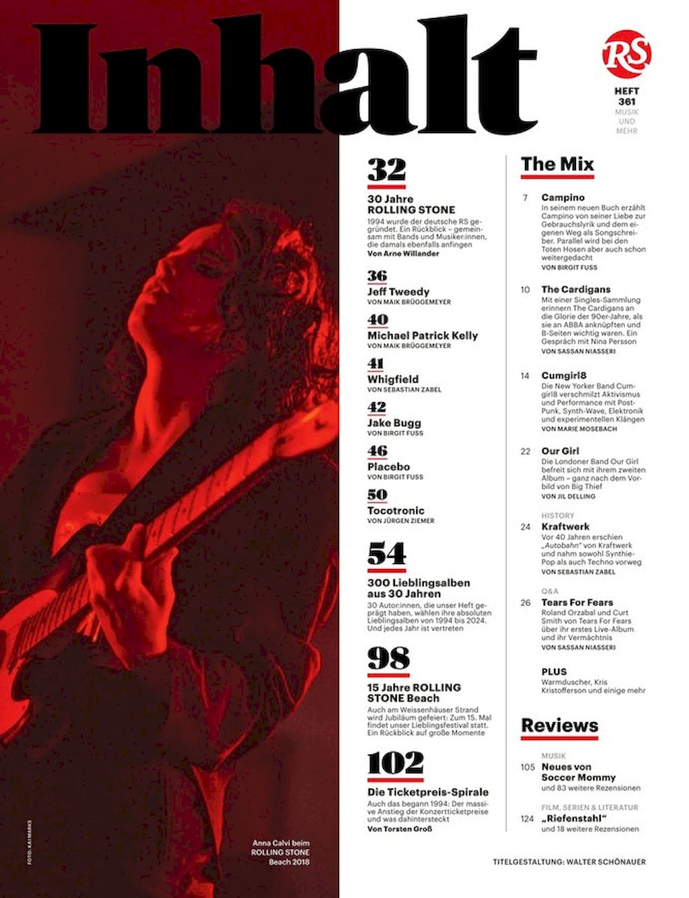 Rolling Stone Magazin Deutschland 2024-11 Wilco Campino Tocotronic Jack Bugg Placebo #361