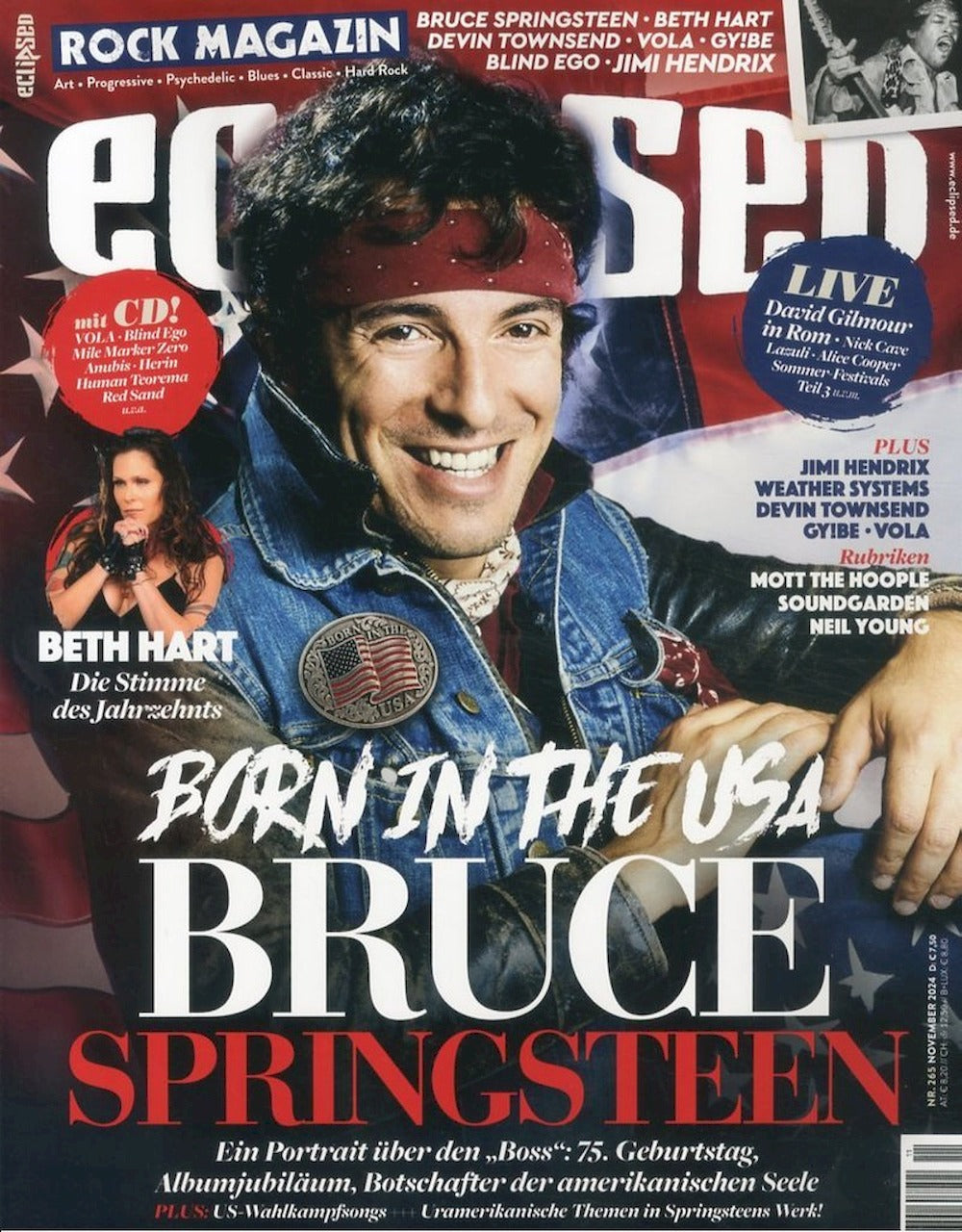 Eclipsed Magazin Deutschland 2024-11 Bruce Springsteen Beth Hart Jimi Hendrix