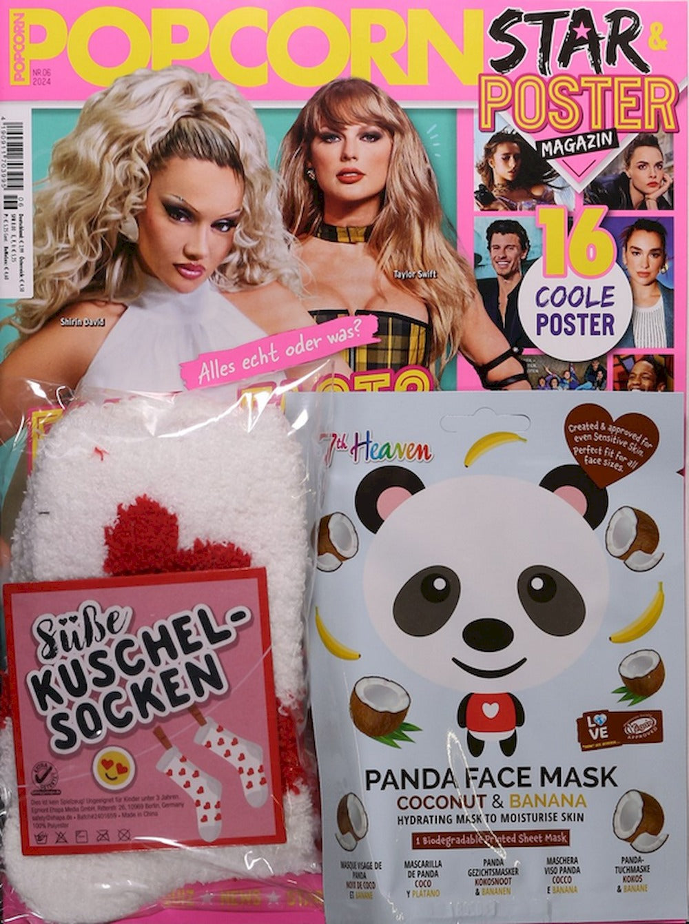 Popcorn Magazin Deutschland 2024-06 Taylor Swift Shirin David Billie Eilish + Poster