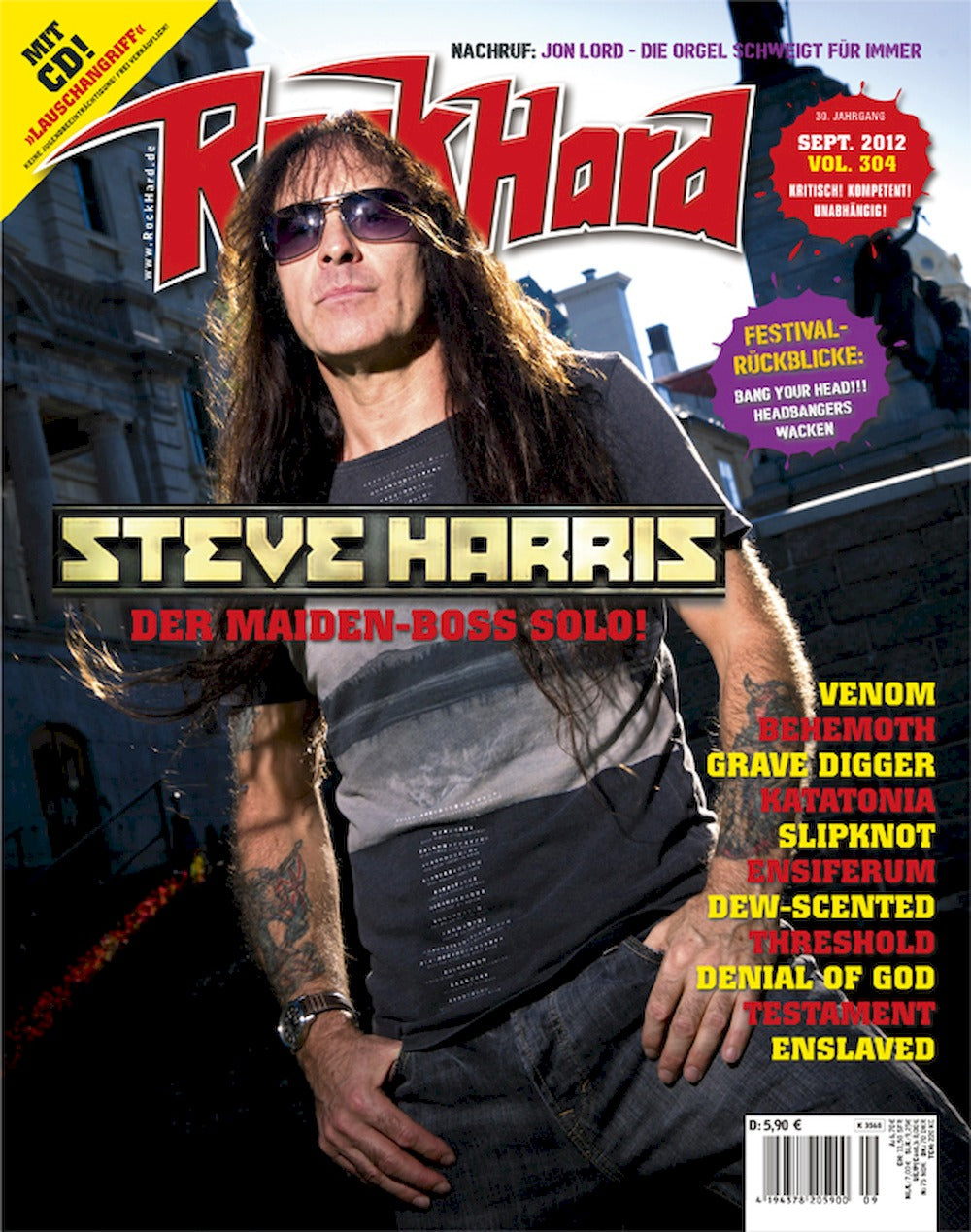 Rock Hard Magazin Deutschland 2012-09 Steve Harris Venom Benemoth Grave Digger Slipknot #304