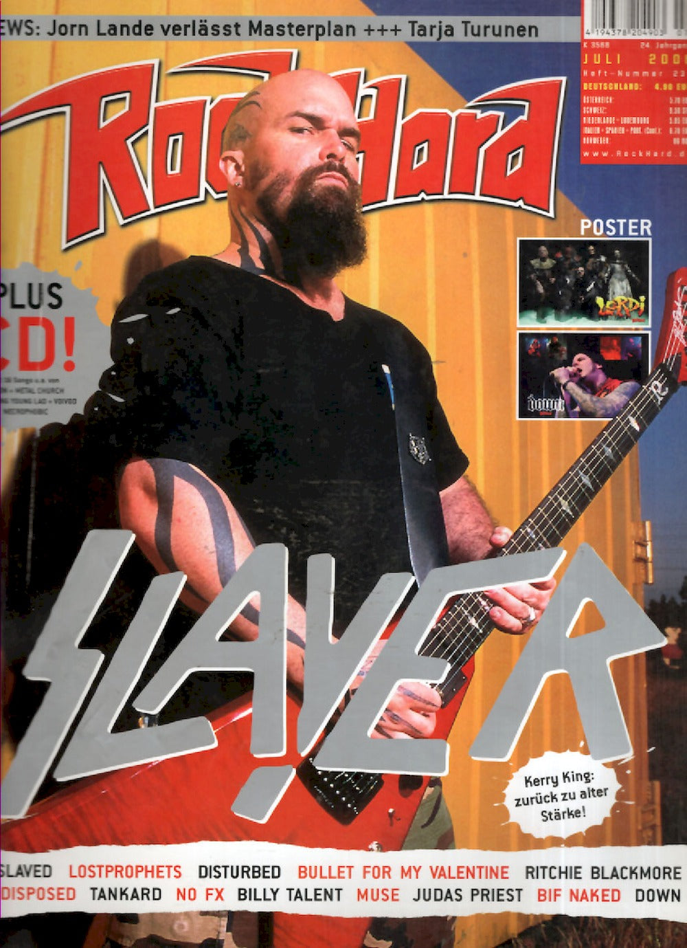 Rock Hard Magazin Deutschland 2006-07 Slayer Lordi + Poster