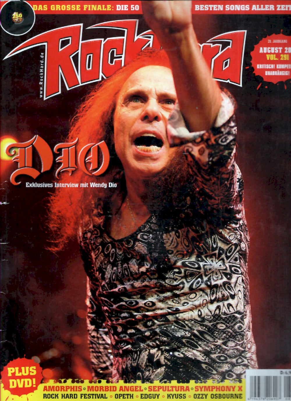 Rock Hard Magazin Deutschland 2011-08 Dio Amorphis Morbid Angel Sepultura #291