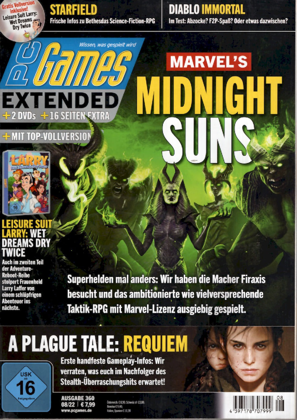 PC Games Extended Magazin Deutschland 2022-08 Marvels Midnight Suns A Plague Tale #360
