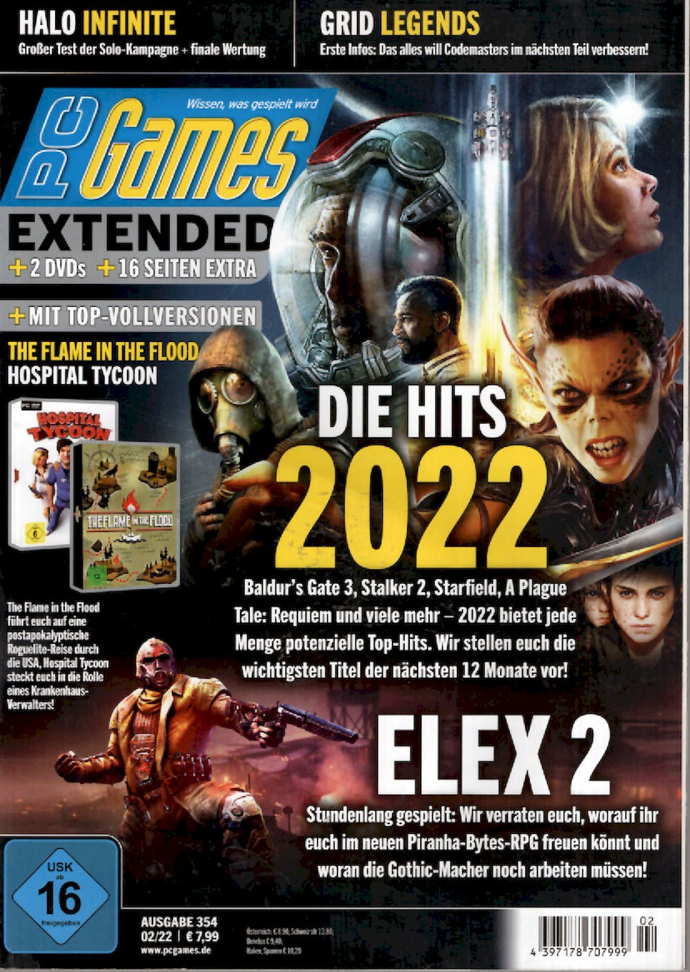 PC Games Extended Magazin Deutschland 2022-02 Elex 2 Grid Legends Baldurs Gate #354