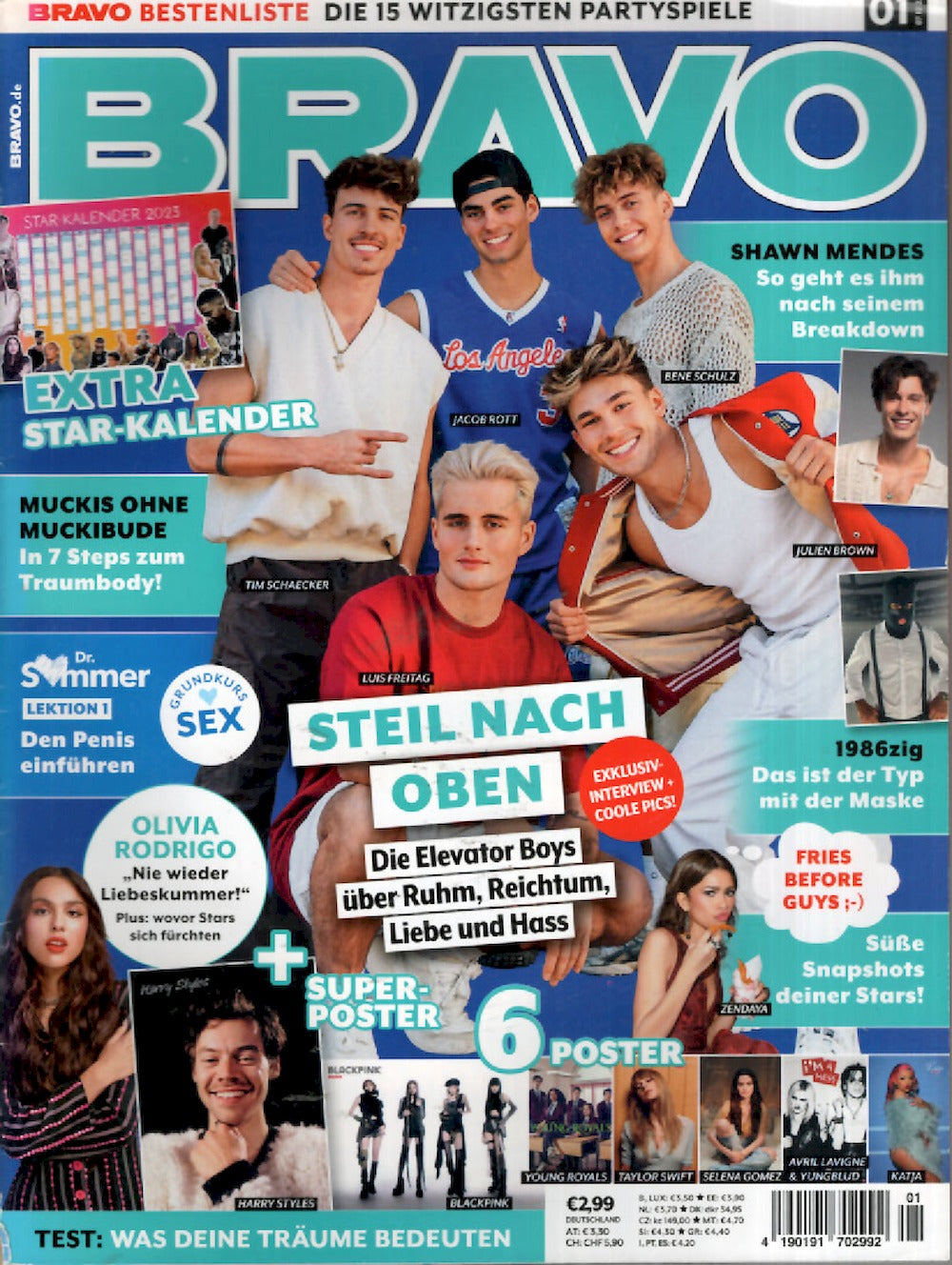 Bravo Magazin Deutschland 2023-01 Elevator Boys Harry Styles Blackpink Taylor Swift + Poster