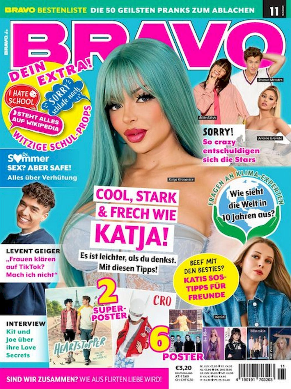 Bravo Magazin Deutschland 2023-11 Katja Krasavice Cro Maneskin Kim Petras + Poster