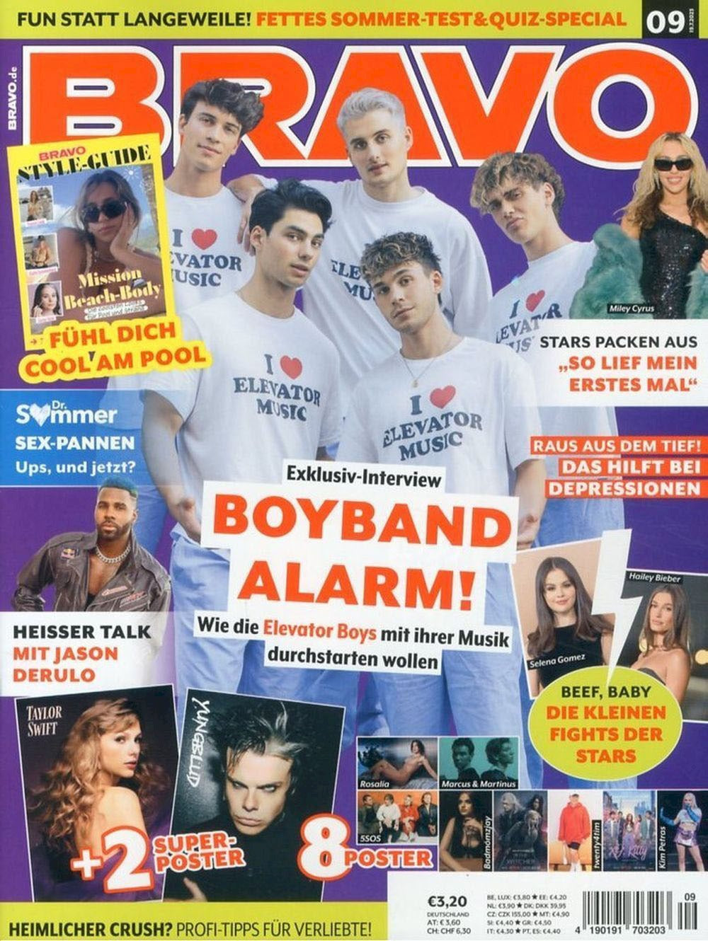 Bravo Magazin Deutschland 2023-09 Elevator Boys Taylor Swift Yungblud 5 Seconds Of Summer + Poster