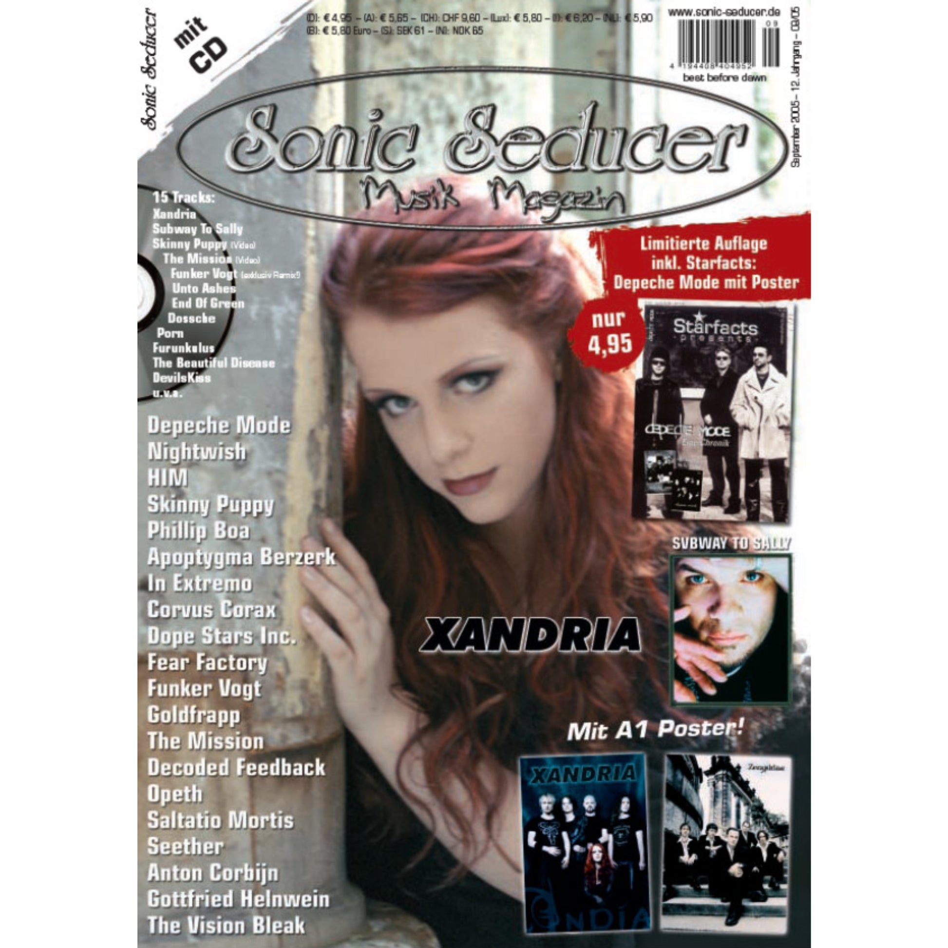 Sonic Seducer Magazin Deutschland 2005-09 Xandria Within Temptation + CD + Poster