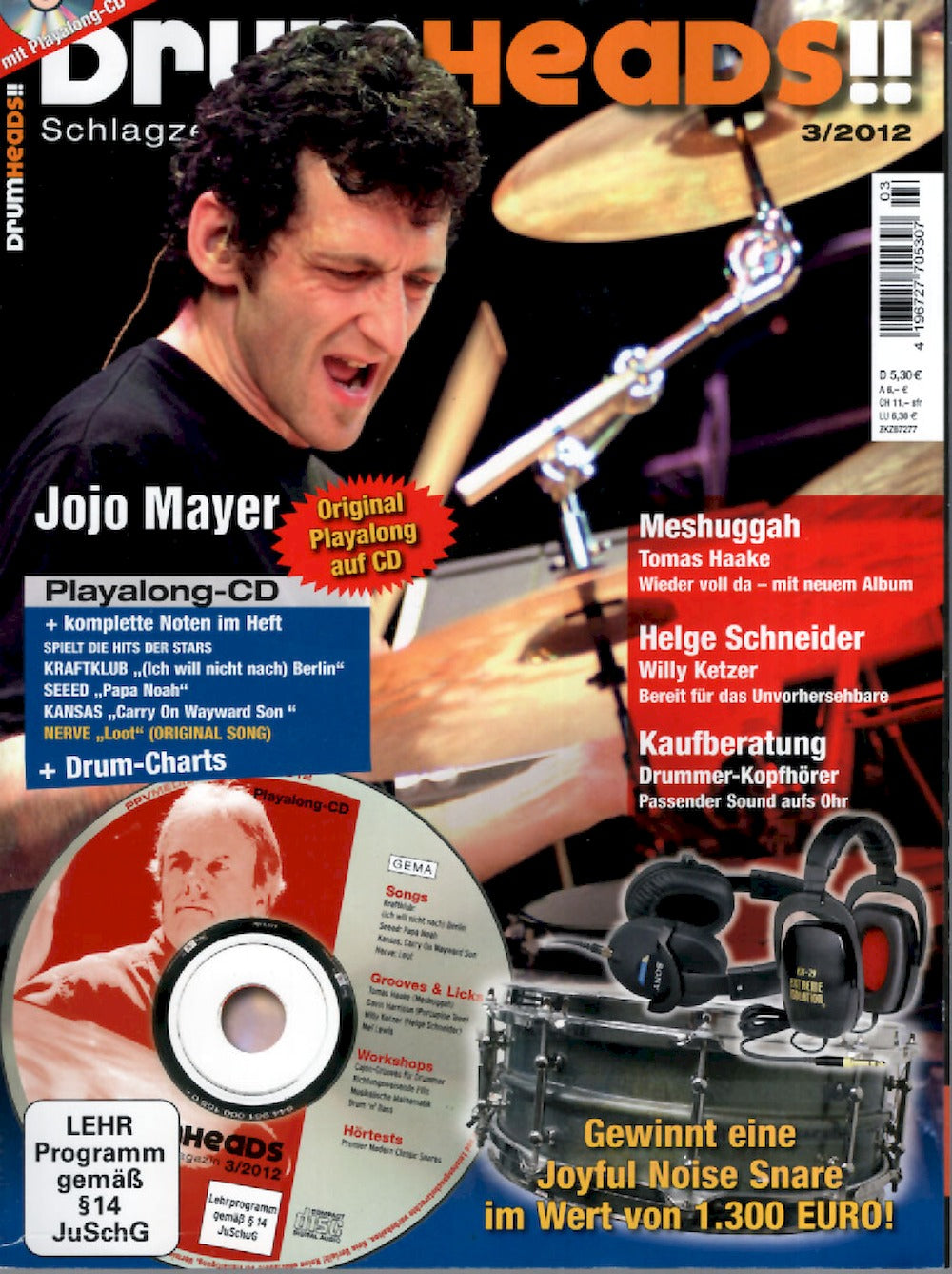 Drumheads Magazin Deutschland 2012-03 Jojo Mayer Tomas Haake Willy Ketzer + CD