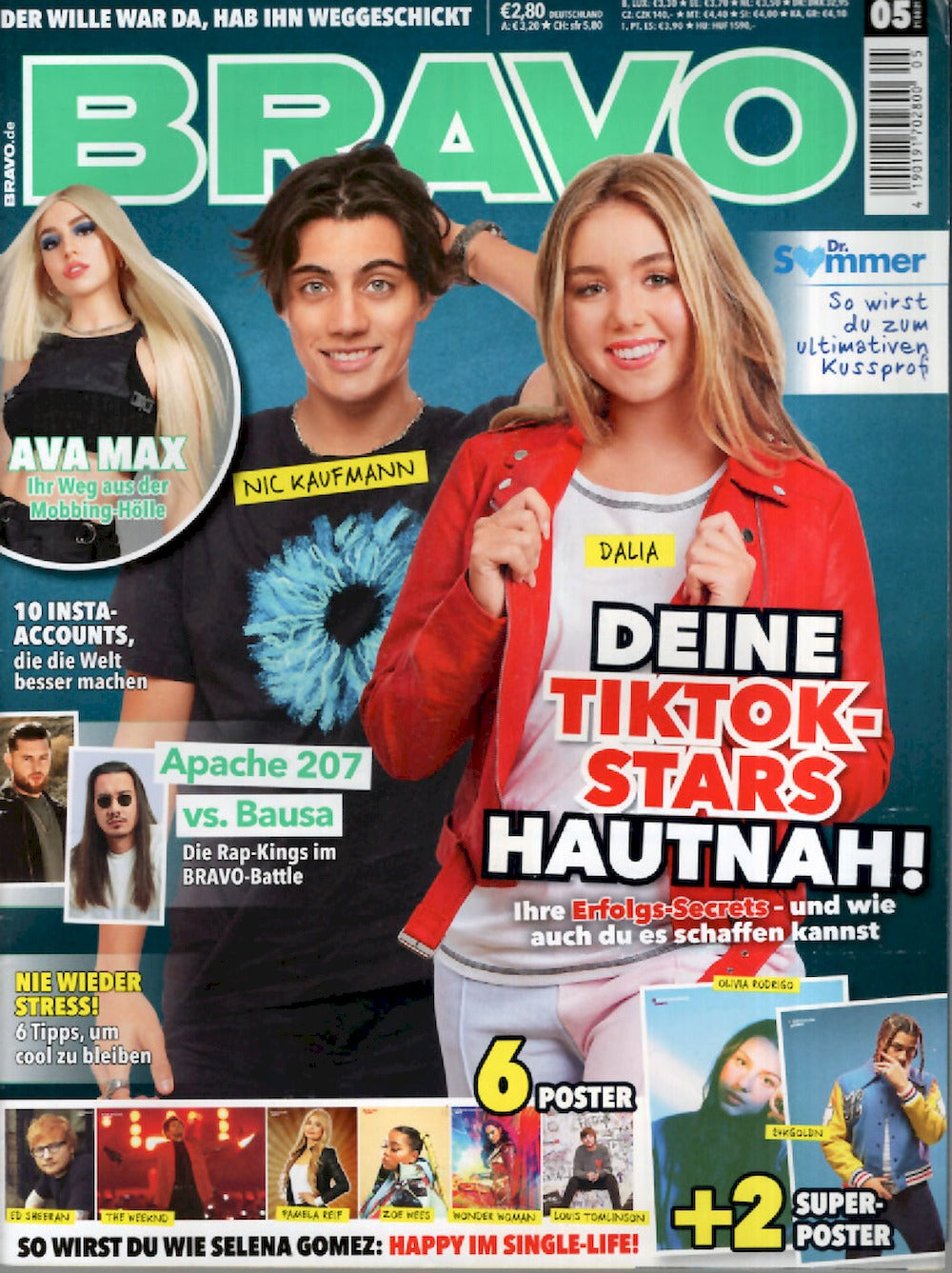 Bravo Magazin Deutschland 2021-05 Nic Kaufmann Olivia Rodrigo 24kGoldn Zoe Wees + Poster