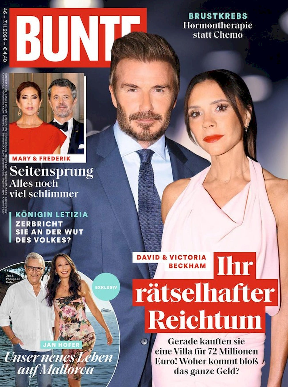 Bunte Magazin Deutschland 2024-46 David Beckham Victoria Beckham Mary Frederik