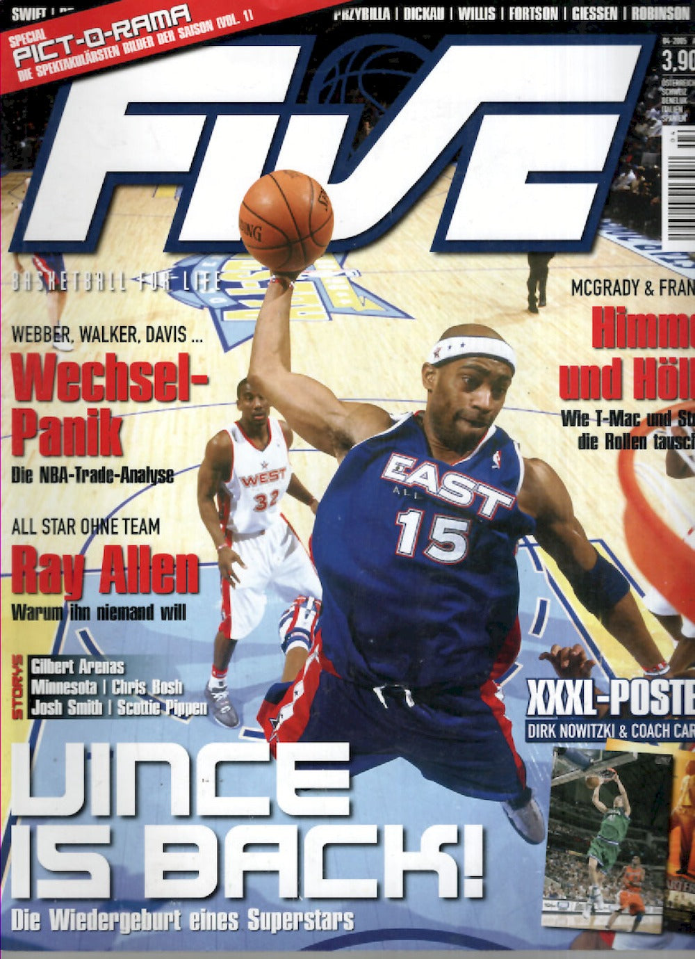 Five Magazin Deutschland 2005-04 Vince Carter Ray Allen Webber Walker Davis