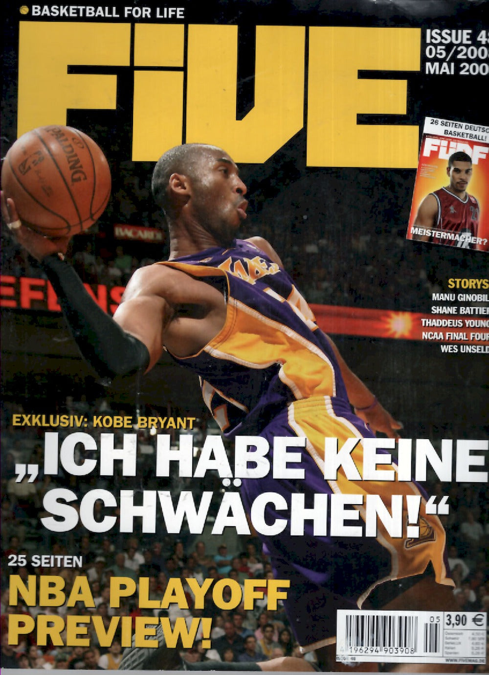Five Magazin Deutschland 2008-05 Kobe Bryant Manu Ginobili Shane Battier #48