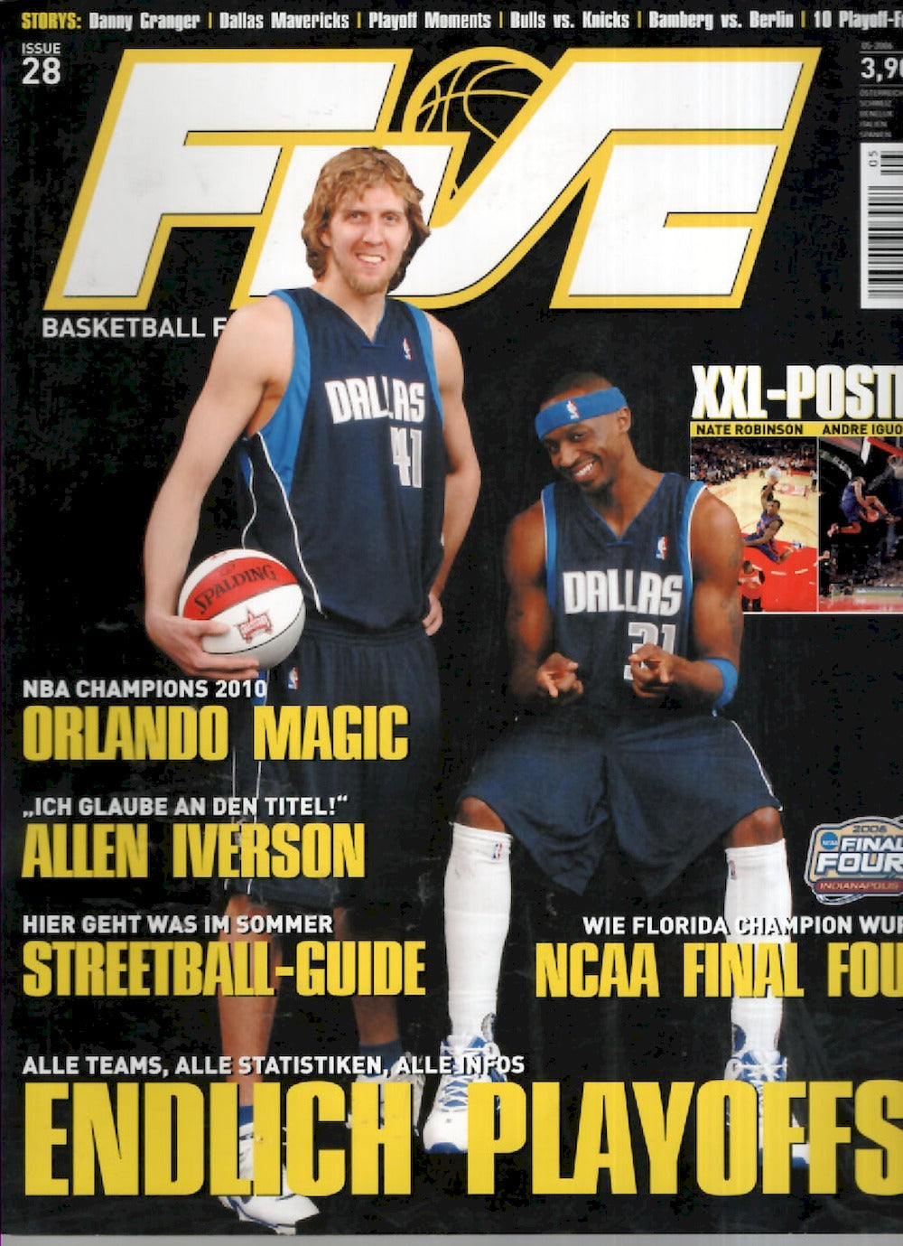 Five Magazin Deutschland 2006-05 Dirk Nowitzki Jason Terry Nate Robinson Andre Iguodala #28 + Poster
