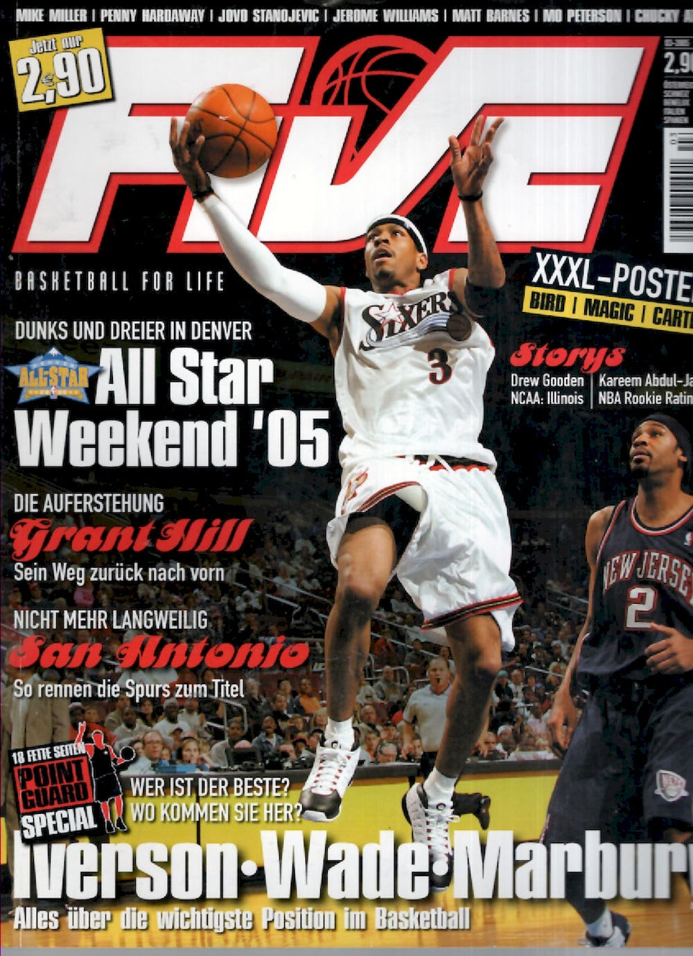 Five Magazin Deutschland 2005-03 Iverson Wade Bird Magic Carter + Poster