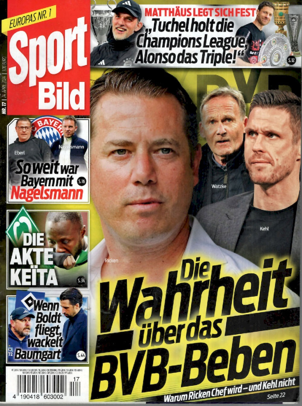 Sport Bild Magazin Deutschland 2024-17 Ricken Kehl Watzke Keita