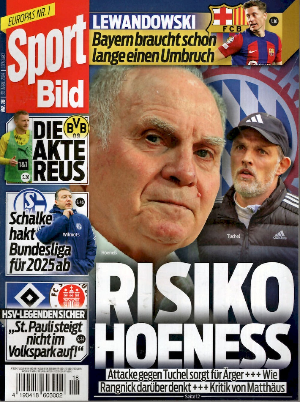 Sport Bild Magazin Deutschland 2024-18 Lewandowski Hoeness Tuchel