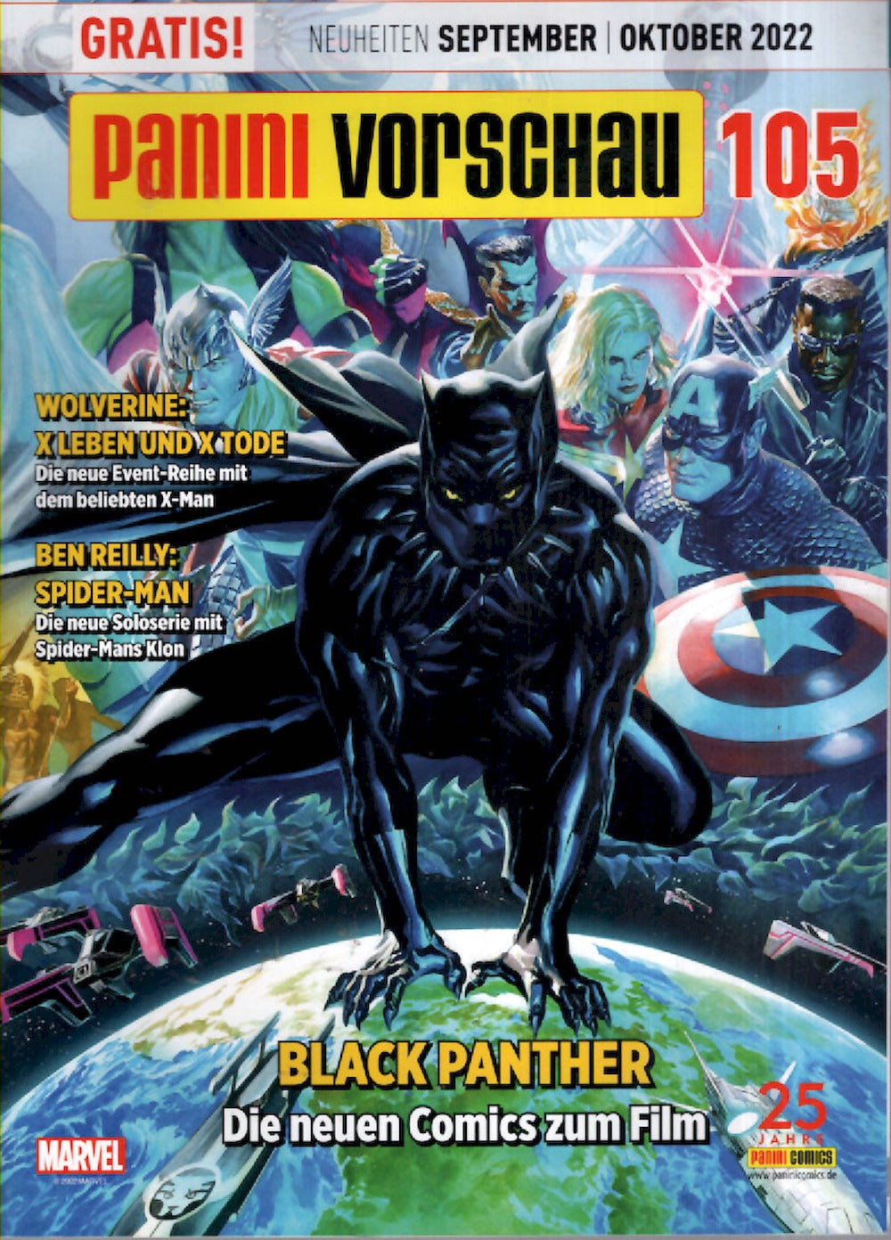 Panini Vorschau Magazin Deutschland 2022-11+12 Black Panther Wolverine Ben Reilly #105
