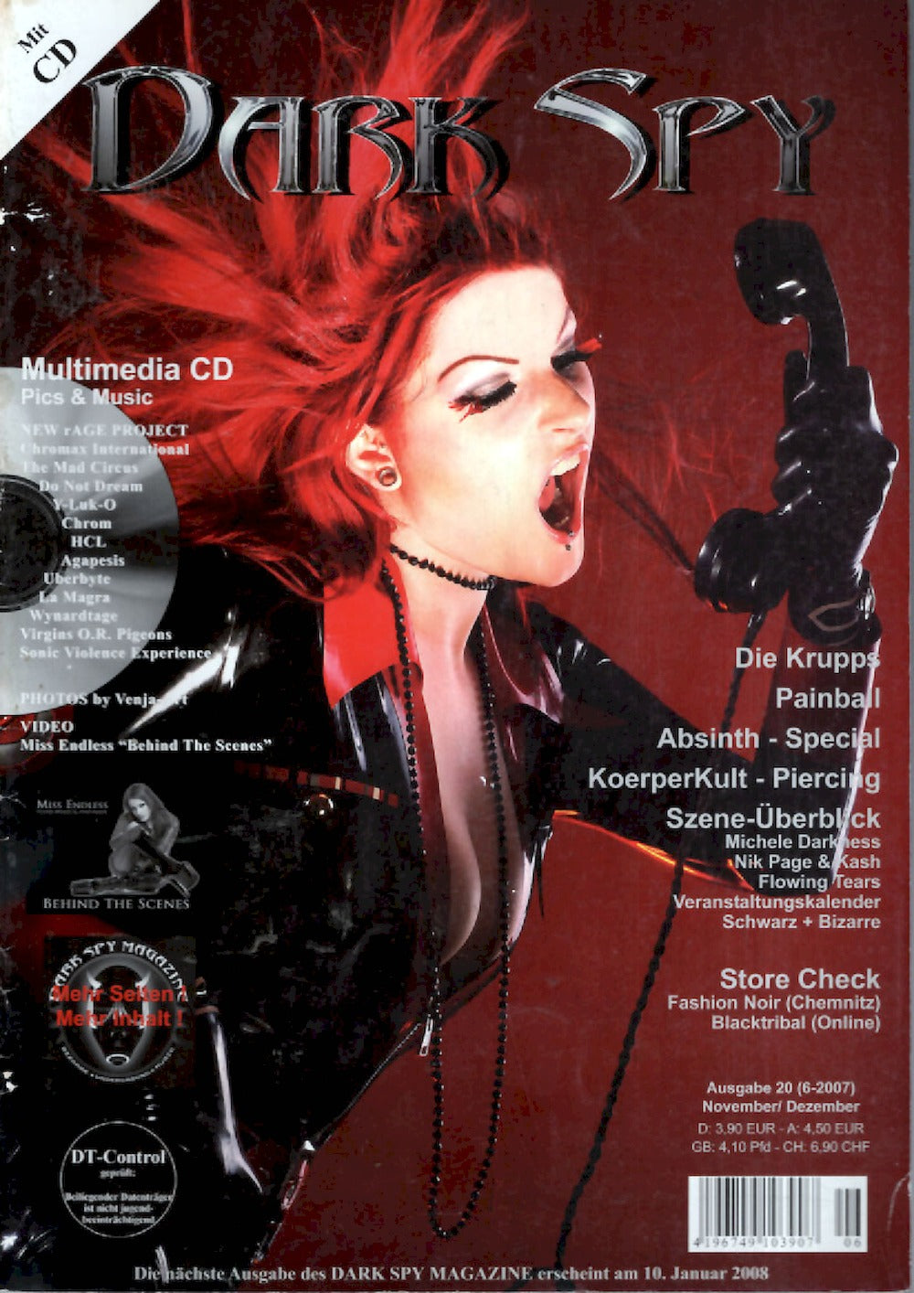 Dark Spy Magazin Deutschland 2007-06 Miss Endless Die Krupps #20 + Poster
