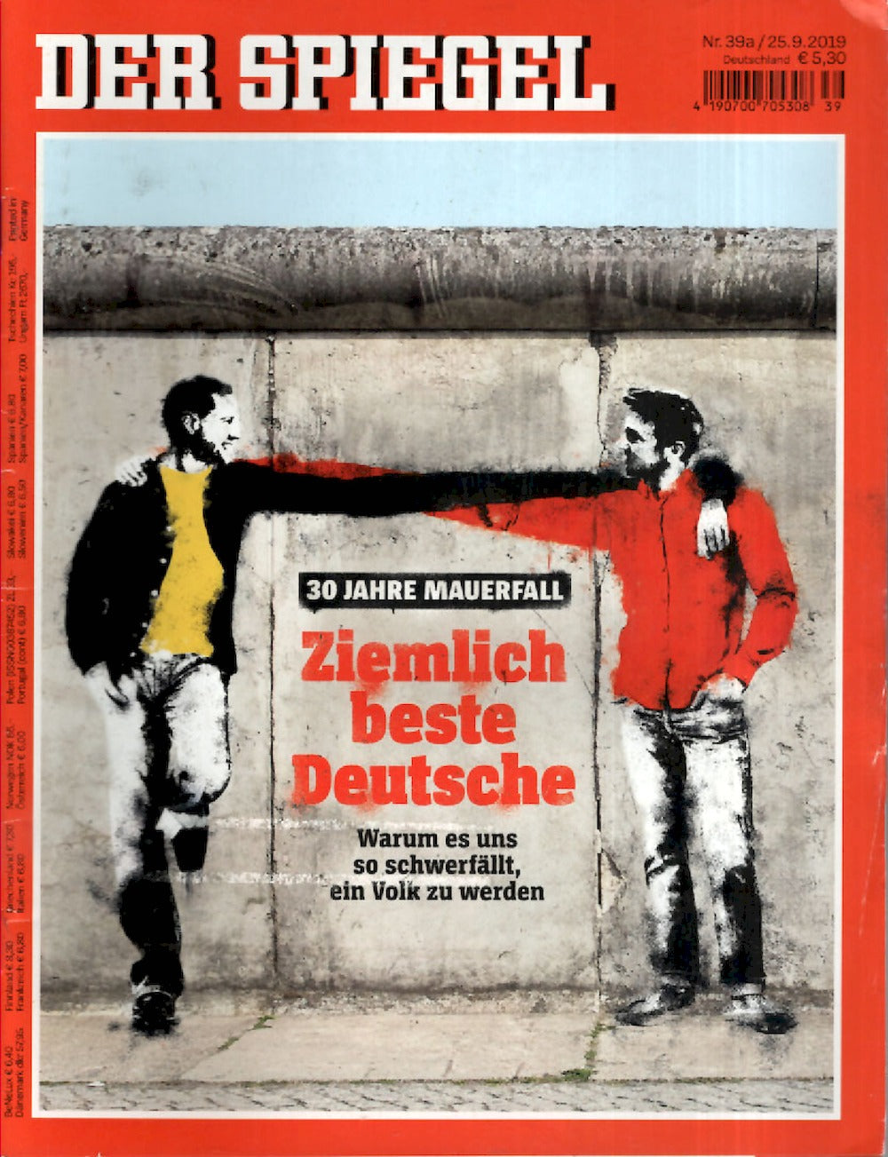 Der Spiegel Magazin Deutschland 2019-39 Mauerfall Wiedervereinigung