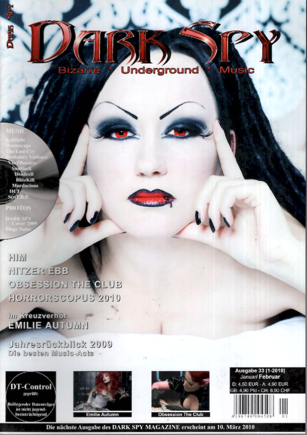 Dark Spy Magazin Deutschland 2010-01 Jenny Joy HIM Emilie Autumn #33 + Poster