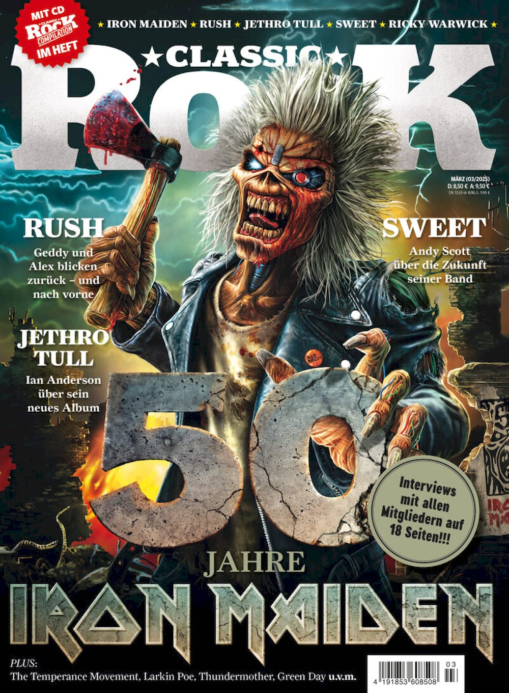 Classic Rock Magazin Deutschland 2025-03 Iron Maiden Jethro Tull Rush Sweet #137