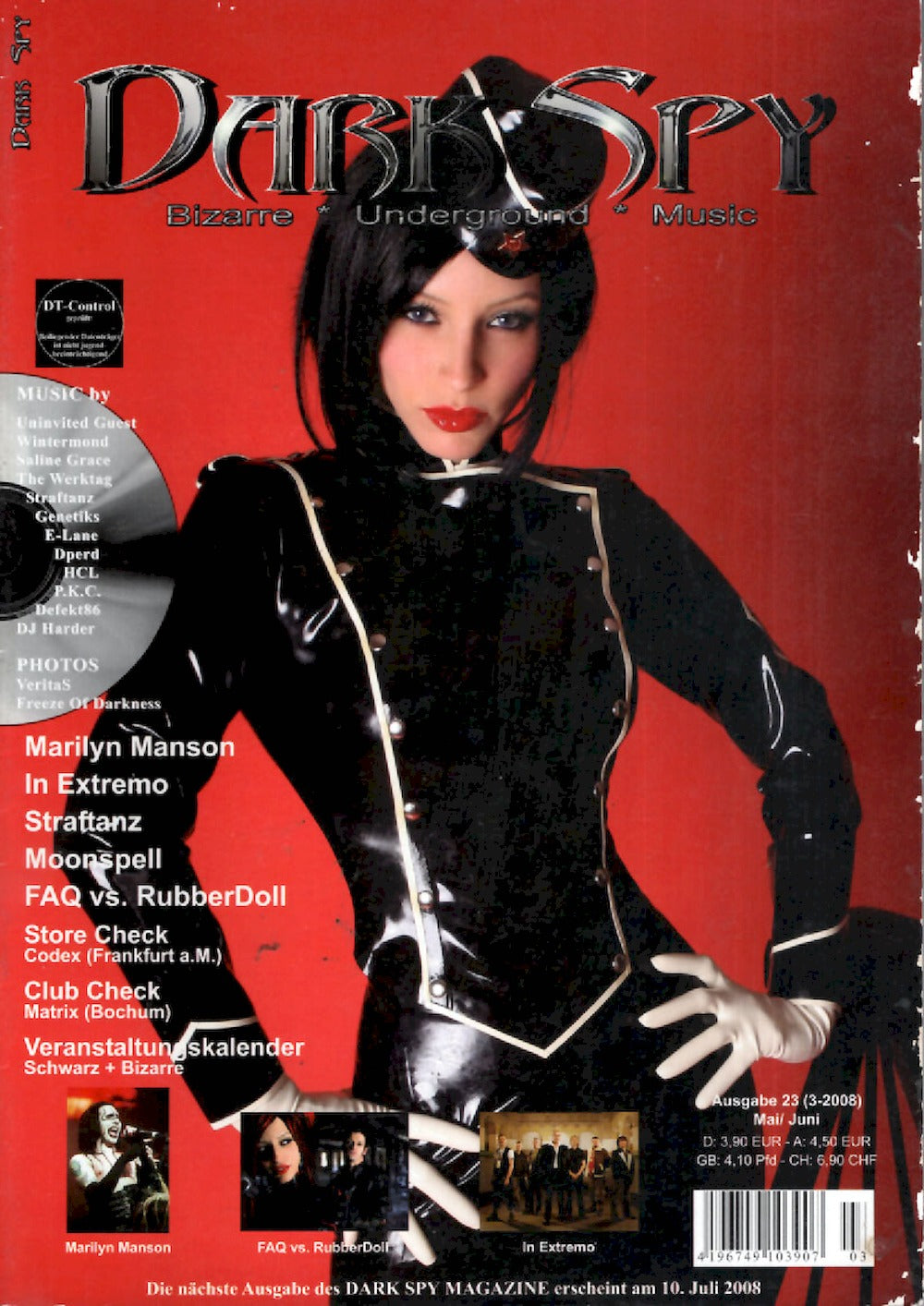Dark Spy Magazin Deutschland 2008-03 RubberDoll Marilyn Manson In Extremo #23 + Poster