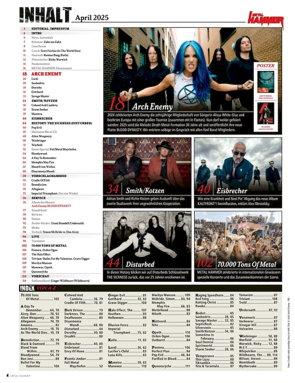 Metal Hammer Magazin Deutschland 2025-04 Arch Enemy Eisbrecher Cradle Of Filth