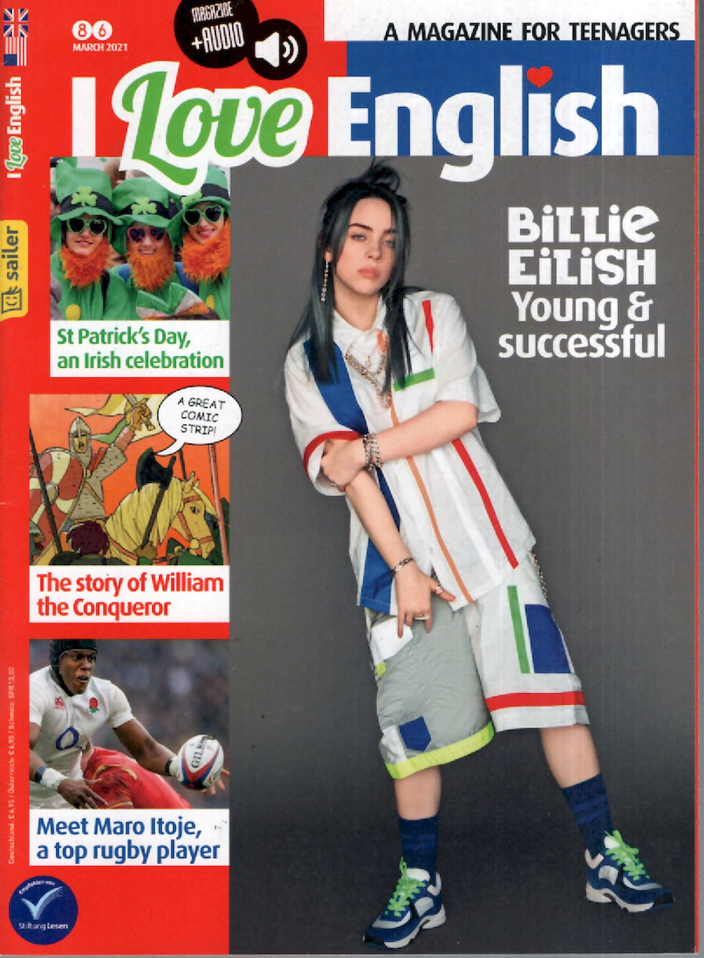 I Love English Magazin Deutschland 2021-03 Billie Eilish Maro Itoje #86