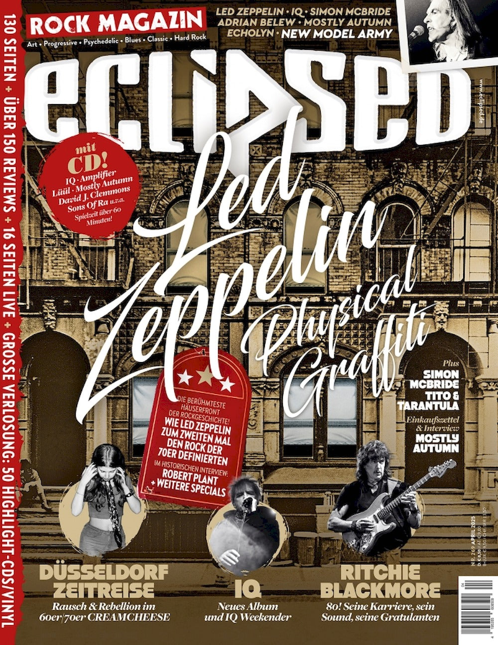 Eclipsed Magazin Deutschland 2025-04 Led Zeppelin Model Army Mostly Autumn Kwoon Echolyn #269