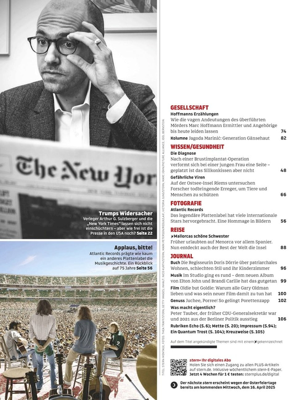 Stern Magazin Deutschland 2025-16 Arthur Gregg Sulzberger Donald Trump