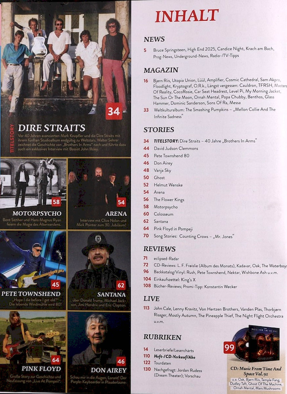 Eclipsed Magazin Deutschland 2025-05 Dire Straits Don Airey Santana #270