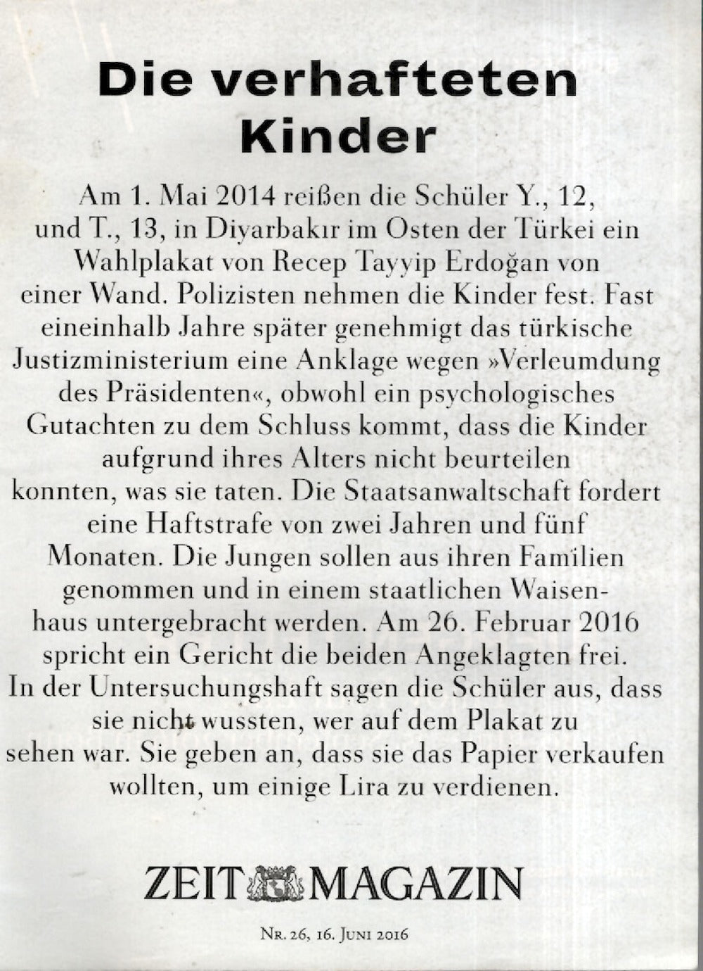 Zeit Magazin Deutschland 2016-26 Diyarbakir Erdogan