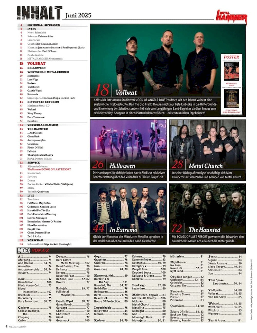 Metal Hammer Magazin Deutschland 2025-06 Volbeat Metal Church + CD