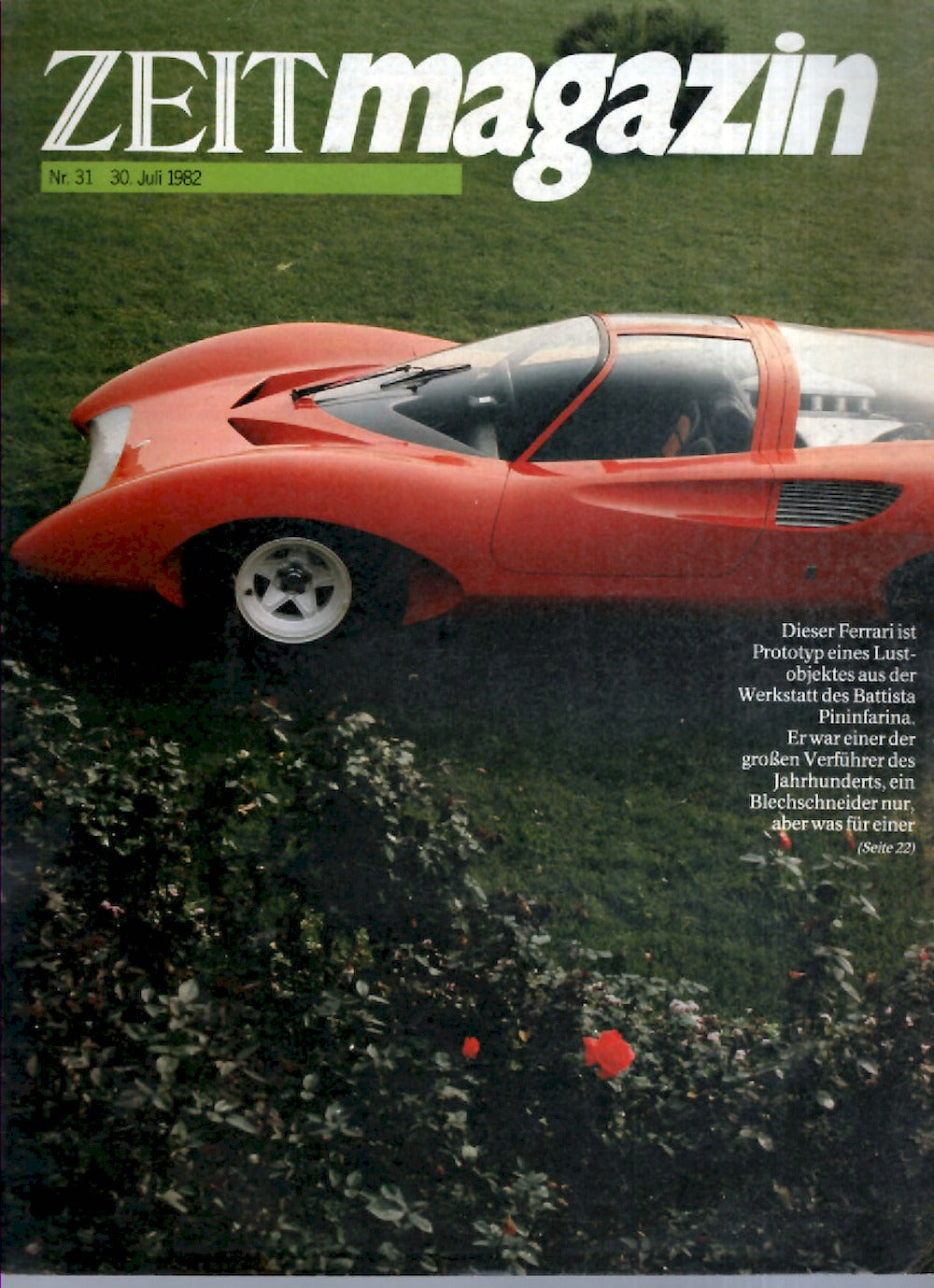 Zeit Magazin Deutschland 1982-31 Ferrari Pininfarina Battista
