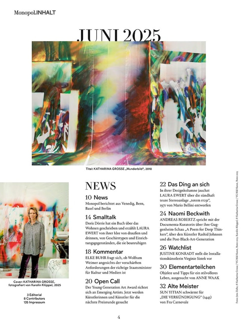 Monopol Magazin Deutschland 2025-06 Katharina Grosse