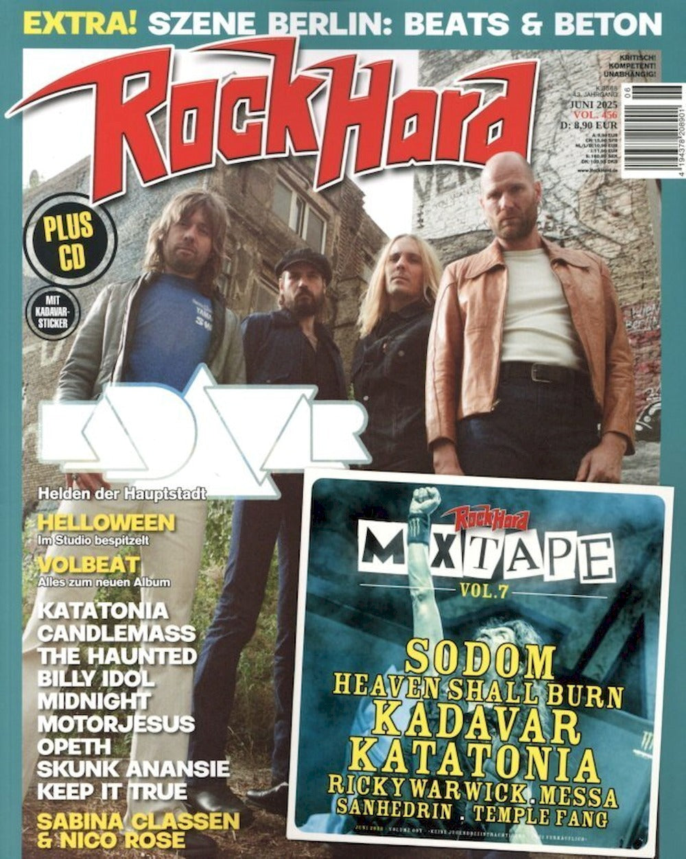 Rock Hard Magazin Deutschland 2025-06 Kadavar Helloween Volbeat Katatonia #456 + CD