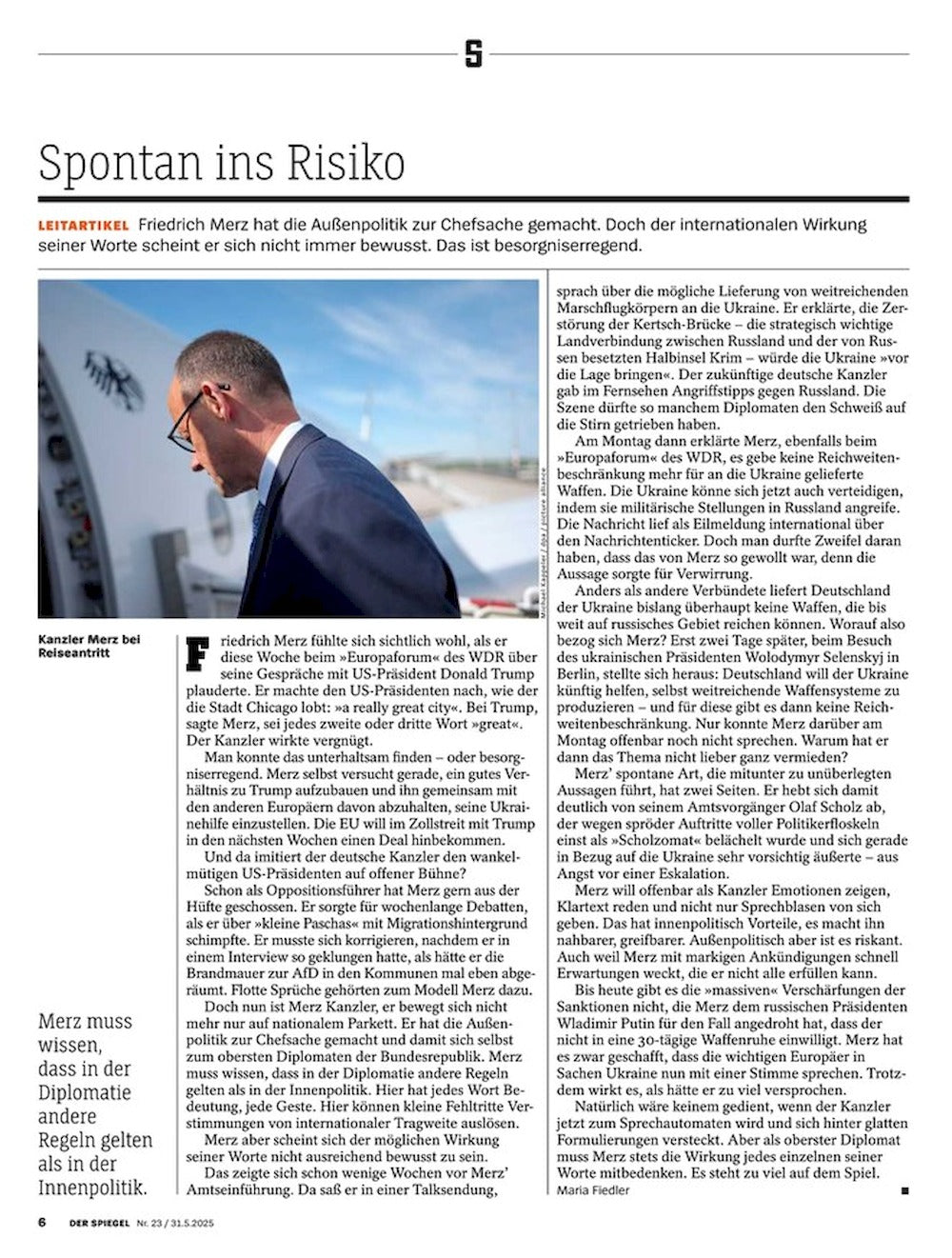 Der Spiegel Magazin Deutschland 2025-23 Elon Musk Donald Trump