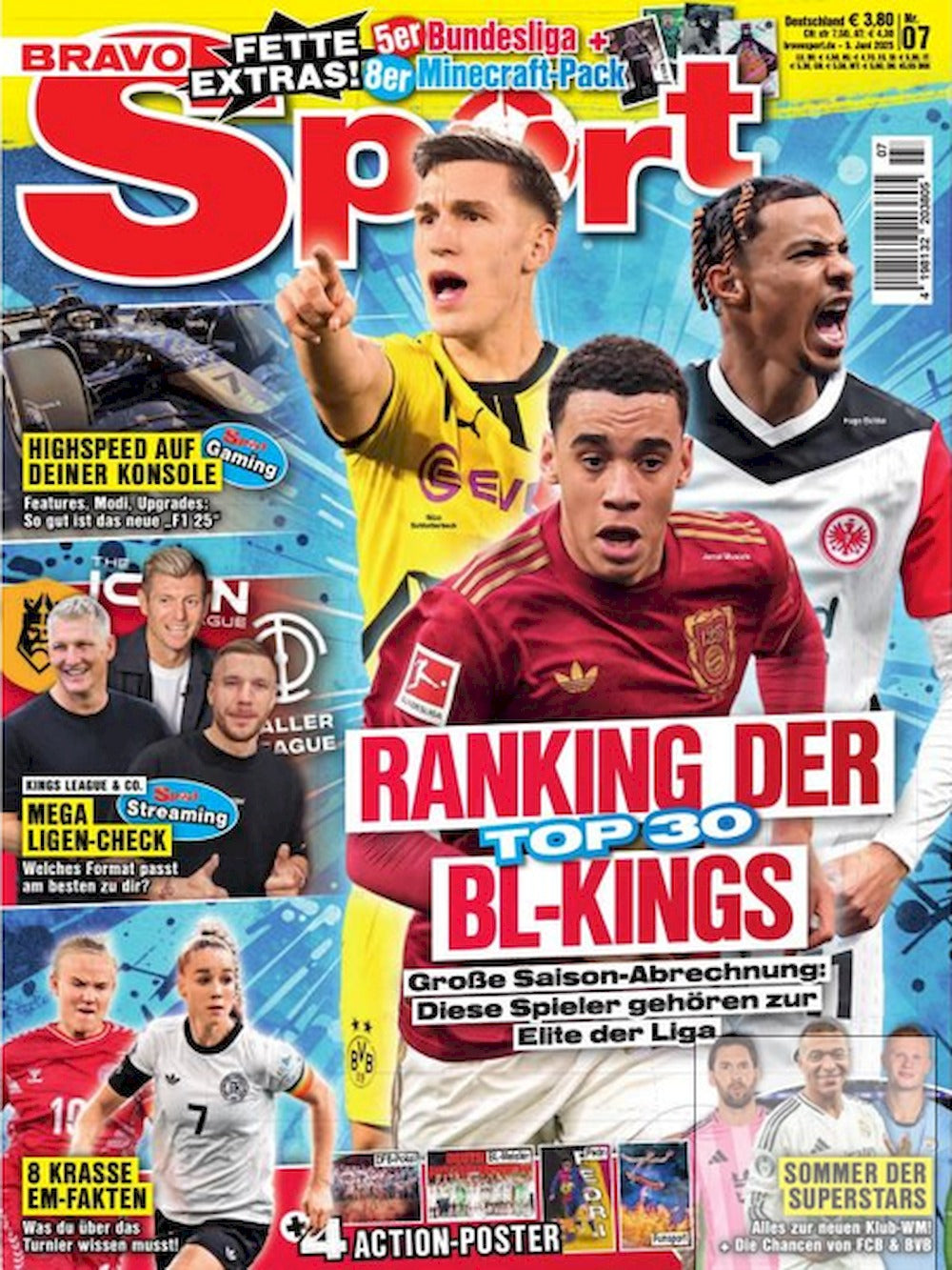 Bravo Sport Magazin Deutschland 2025-07 Jamal Musiala Pedri + Poster